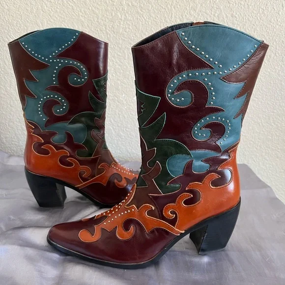 Jeffrey Campbell Saddle Up Western Pull On Boots 9 SOLD OUT - Picture 2 of 12